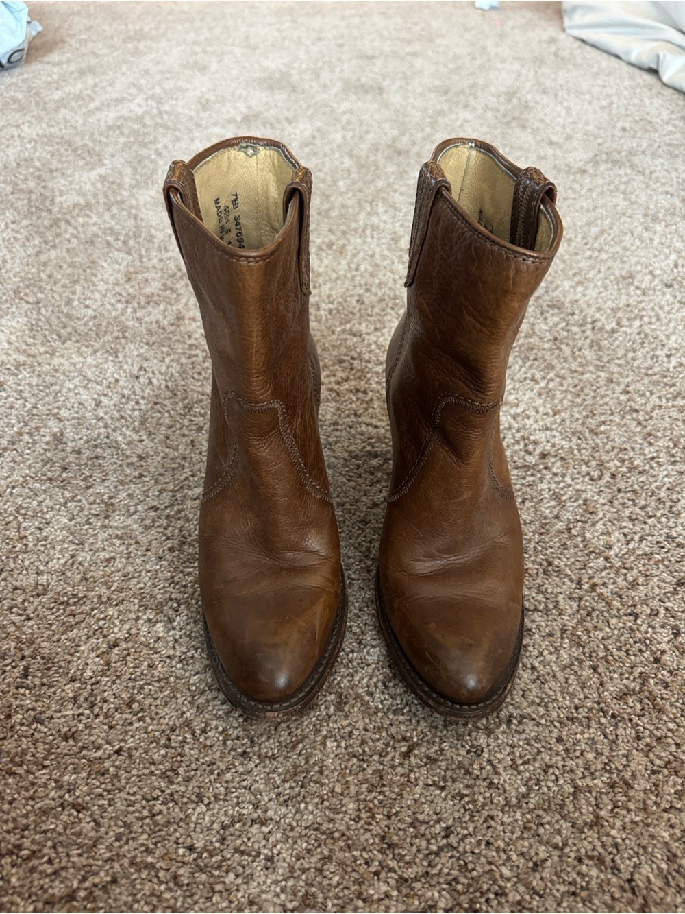 Frye Women’s Brown Leather Western Ankle Booties